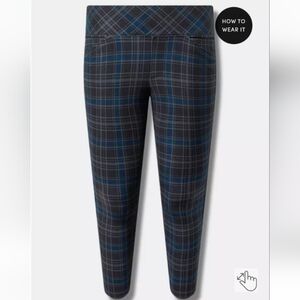 Torrid Women’s Size 00 Blue Plaid Pixie Luxe Pants w/ Compression Waistband